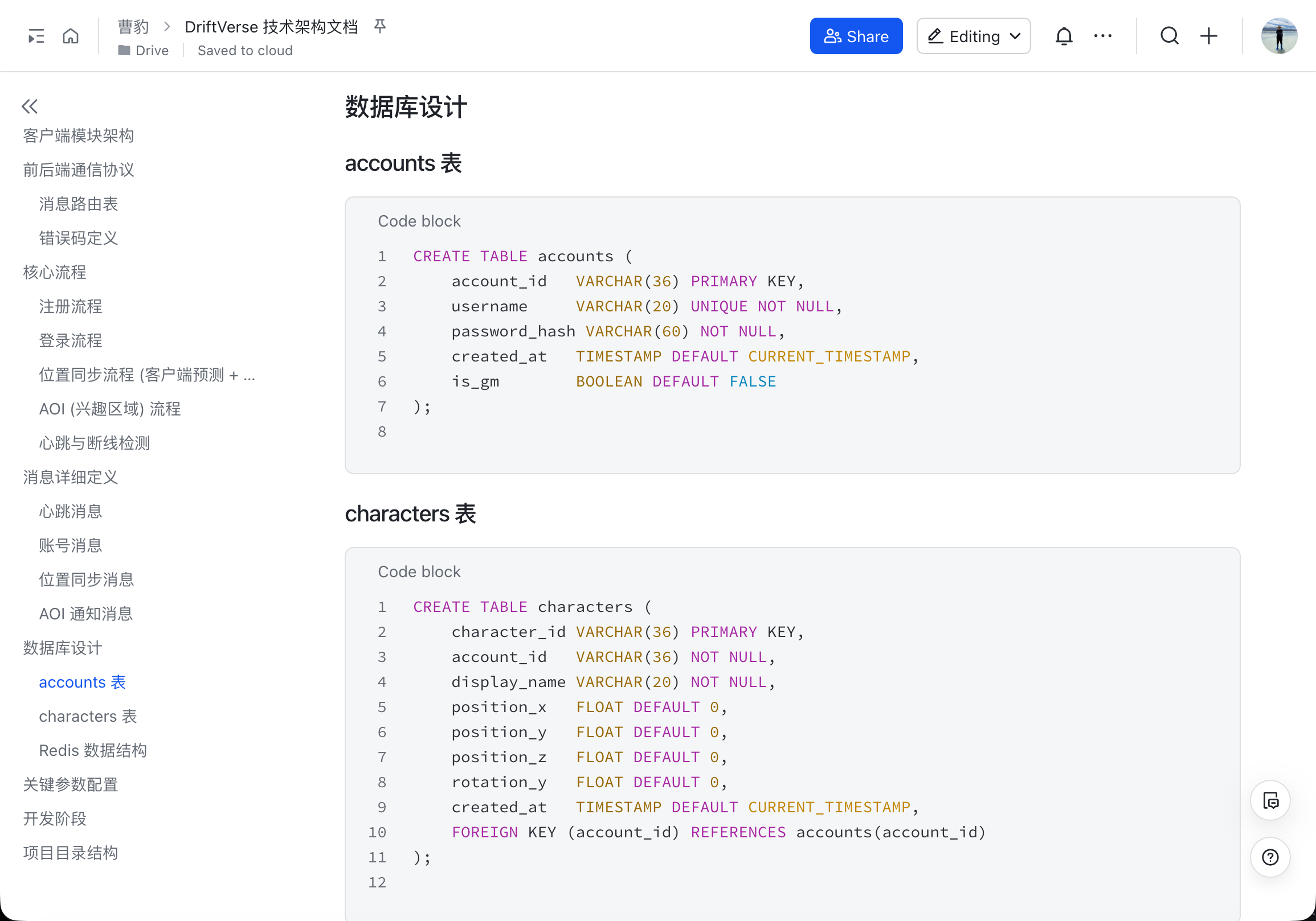 数据库表结构设计